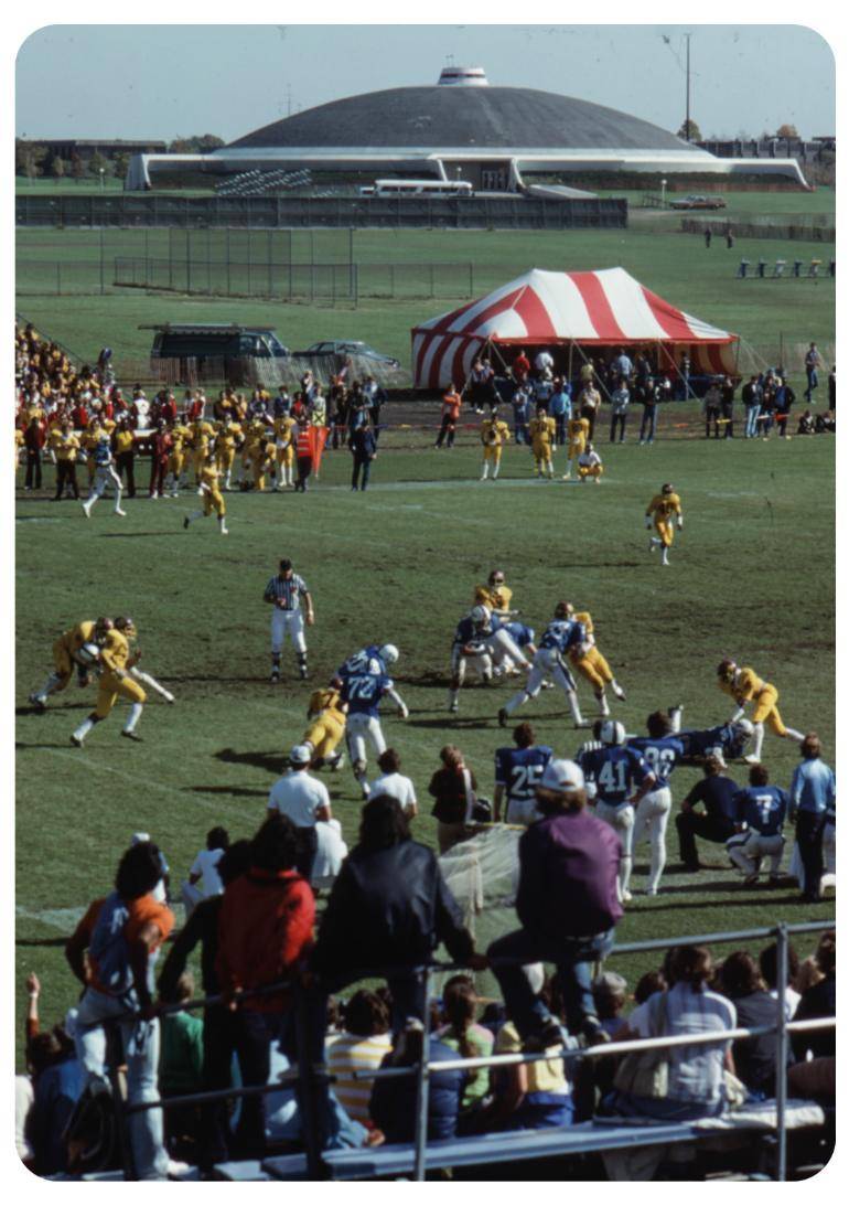 The GV Football team plays in their first Homecoming game in 1978